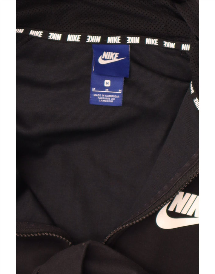 Suéter Nike masculino com capuz e zíper gráfico médio preto
