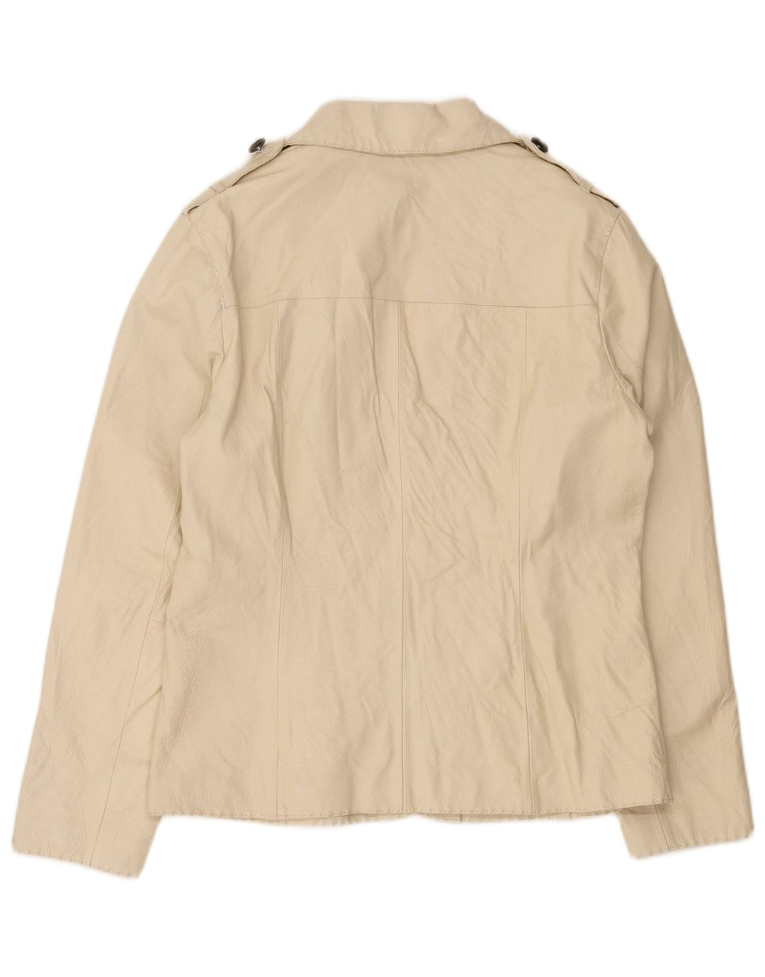 Jaqueta blazer feminina vintage militar com 3 botões Reino Unido 14 médio branco