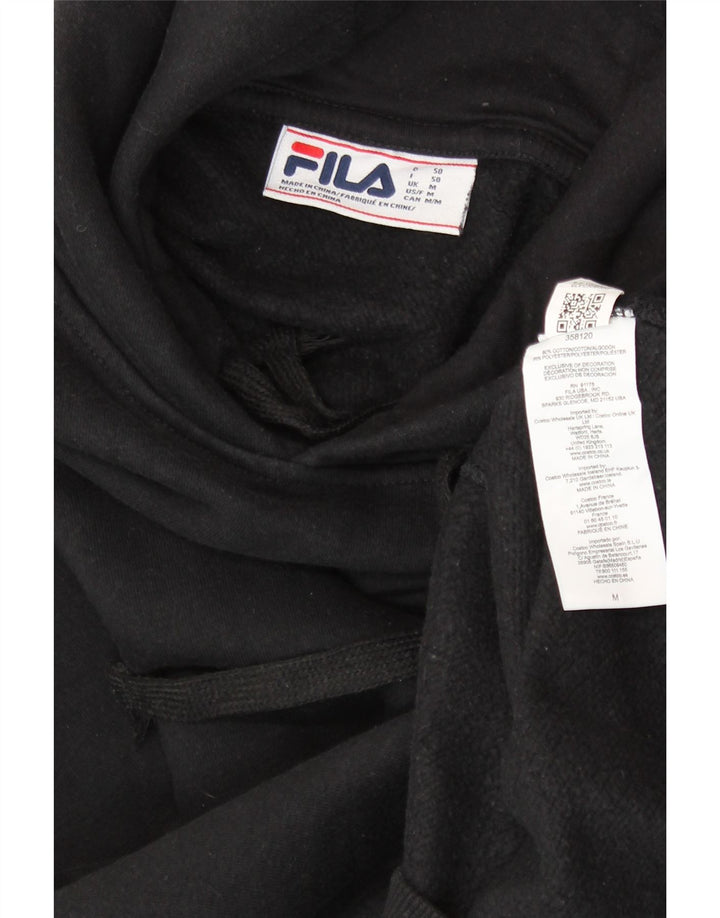 FILA moletom com capuz masculino médio algodão preto
