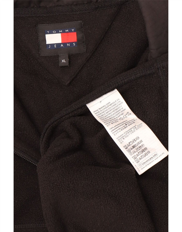 Suéter masculino TOMMY HILFIGER com zíper e gola em lã XL preto poliéster