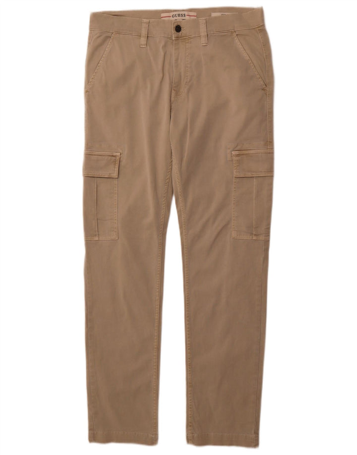 Calça cargo slim masculina GUESS W31 L30 algodão bege