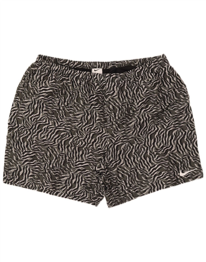 Shorts de natação masculino Nike 2XL cinza com estampa animal de poliéster