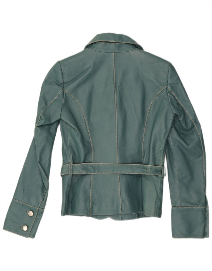 Jaqueta blazer feminina de couro com 1 botão Vero Moda Reino Unido 10 pequena verde