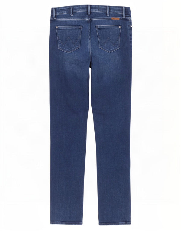 Wrangler feminino Drew Slim Straight Jeans W27 L30 algodão azul