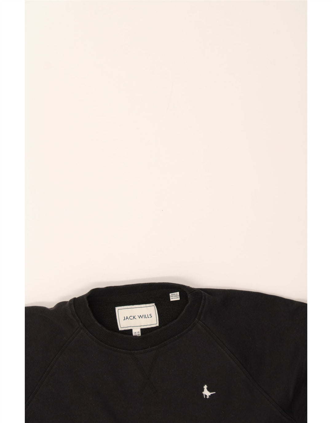 JACK WILLS Womens Oversized Sweatshirt Jumper UK 14 Large Black Cotton Vintage Jack Wills and Second-Hand Jack Wills from Messina Hembry 