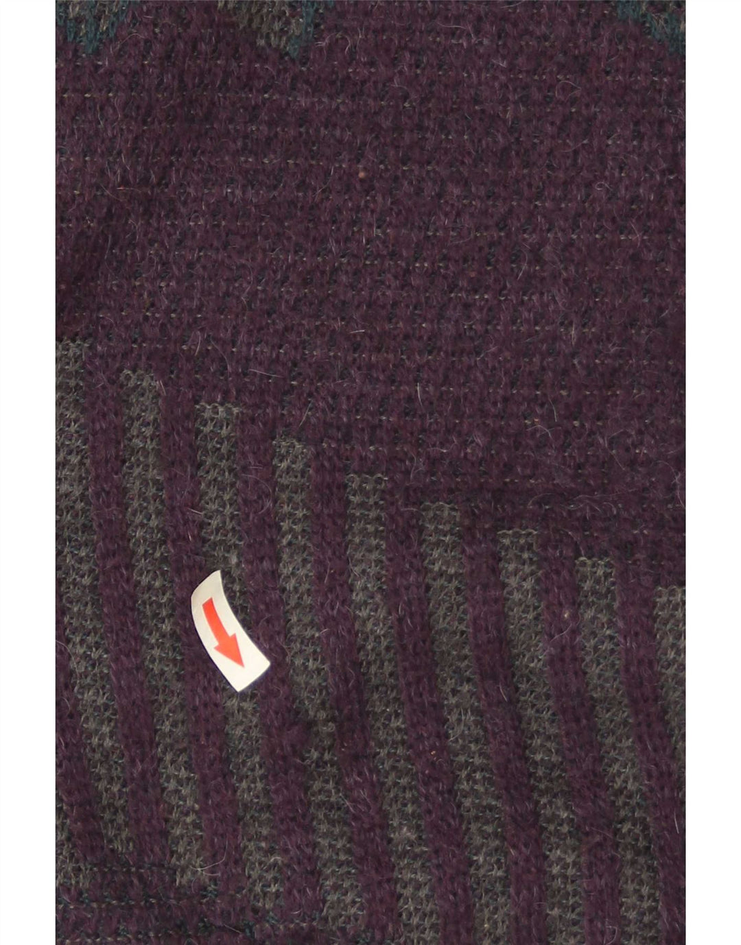 Suéter masculino vintage com gola redonda IT 50 médio roxo geométrico