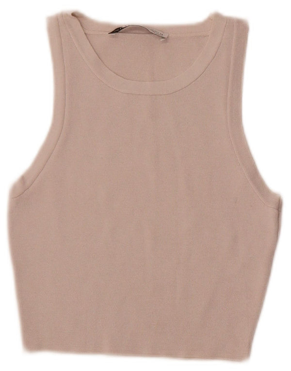 Zara Womens Crop Vest Top UK 4 XS Viscose Branca
