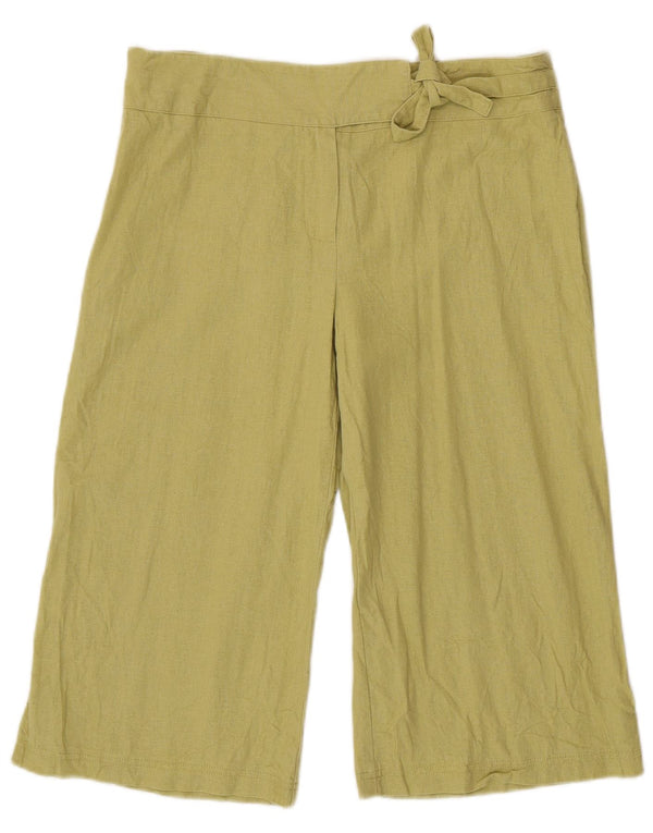 Calça capri feminina de perna larga Marks & Spencer W32 L18 verde