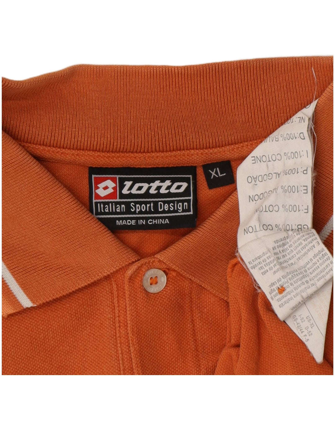 Camisa polo masculina Lotto XL laranja algodão
