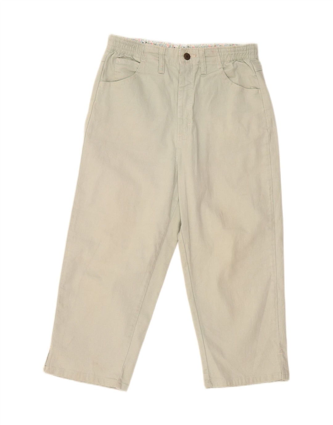 Calça feminina reta cortada LEE US 8 médio W28 L21 algodão cinza