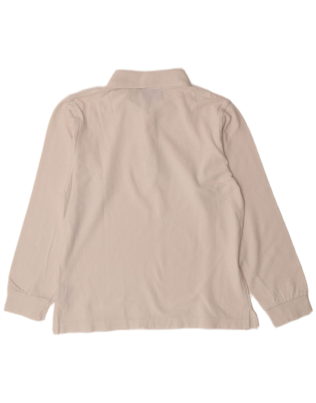 Camisa polo masculina de manga comprida LOTTO de algodão branco médio