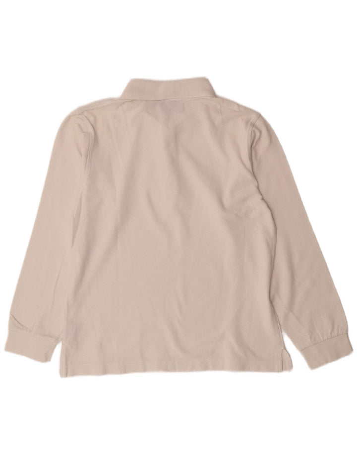 Camisa polo masculina de manga comprida LOTTO de algodão branco médio