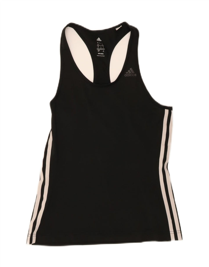 Adidas Womens Climalite Vest Top UK 8/10 Pequeno Poliéster Preto