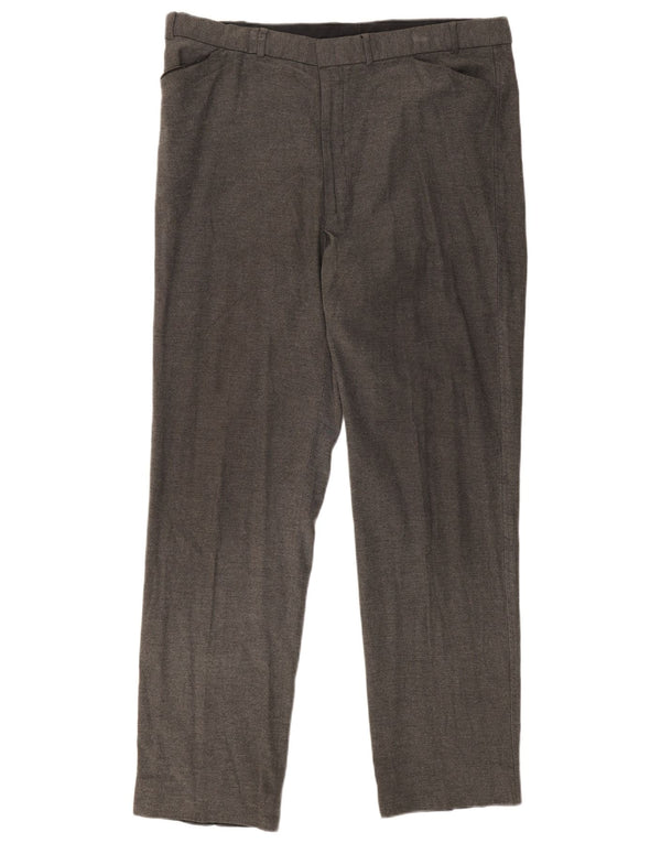 Calça masculina reta casual Marks & Spencer W40 L33 cinza viscose