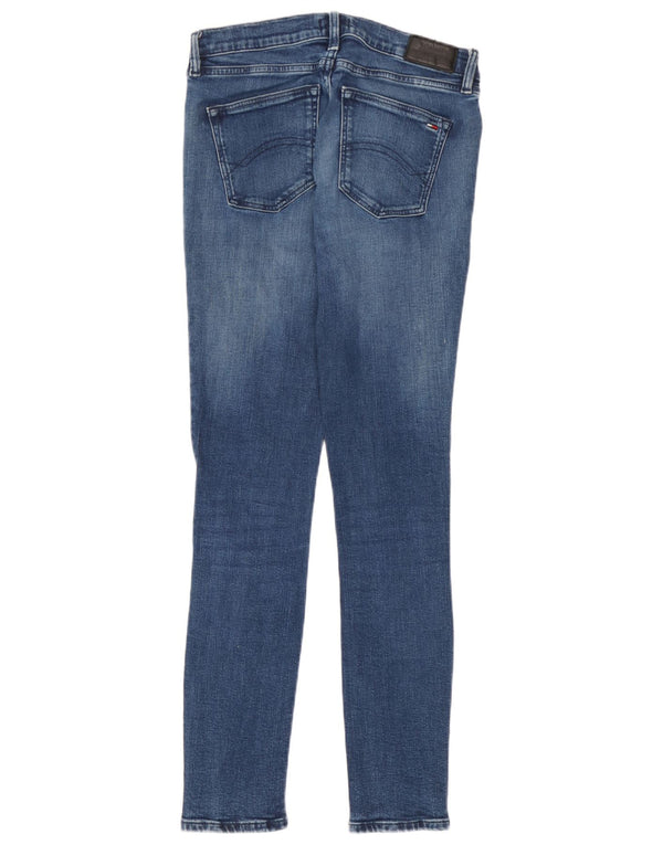Tommy Hilfiger feminino Nora Mid Rise Skinny Jeans W28 L30 Azul Algodão