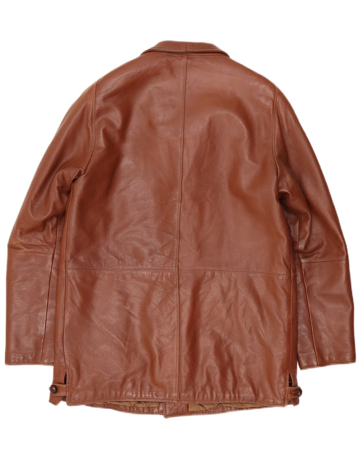 Jaqueta de couro masculina Scout UK 40 grande marrom