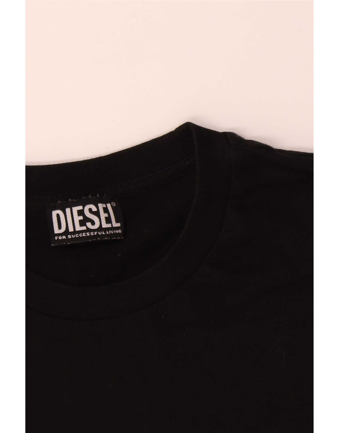 Diesel Camiseta masculina gráfica Top médio algodão preto