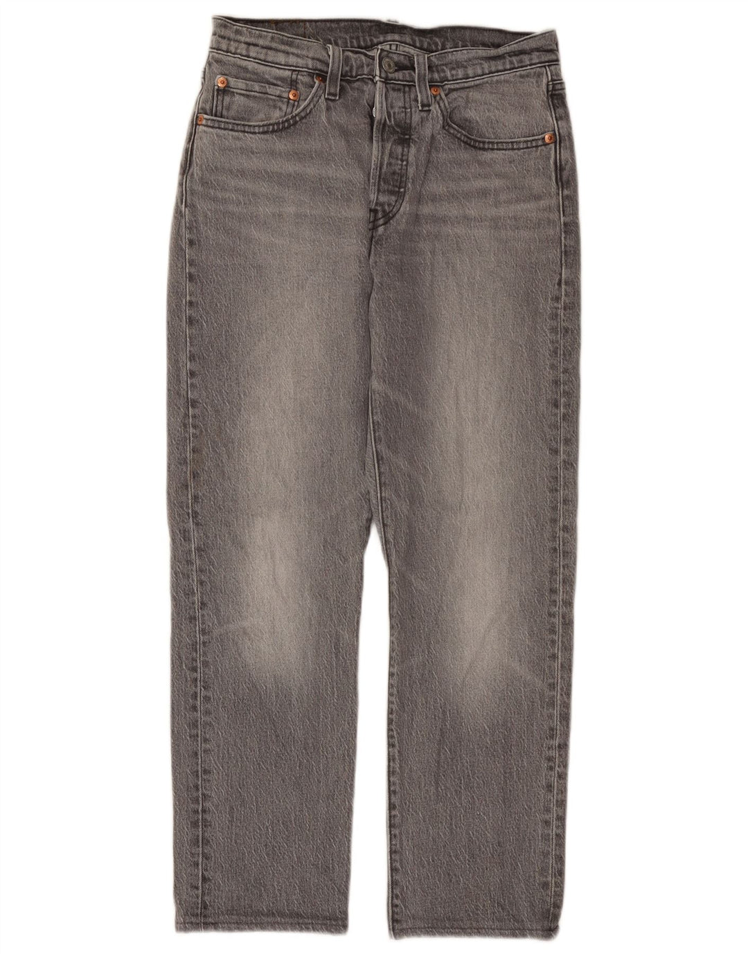 Jeans feminino Levi's 501 Straight W27 L28 algodão cinza