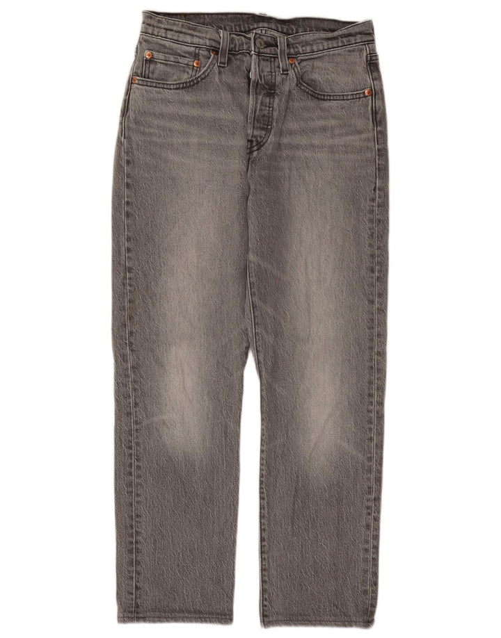 Jeans feminino Levi's 501 Straight W27 L28 algodão cinza