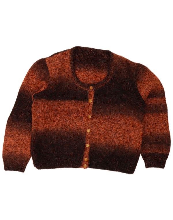 Vintage Womens Cardigan Sweater UK 18 XL Brown Colourblock