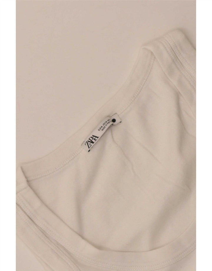 Zara Womens Vest Top UK 12 Médio Branco