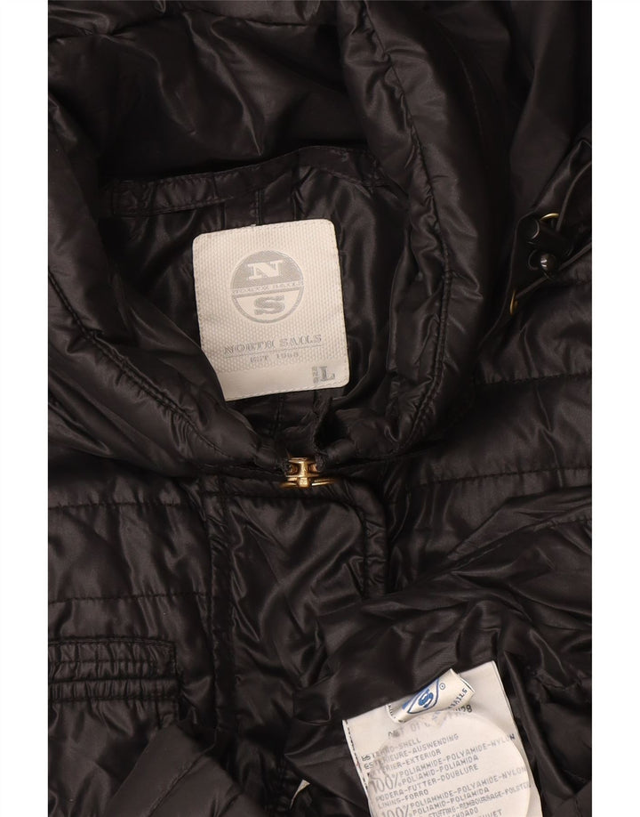 Jaqueta acolchoada com capuz feminina North Sails UK 16 grande poliamida preta