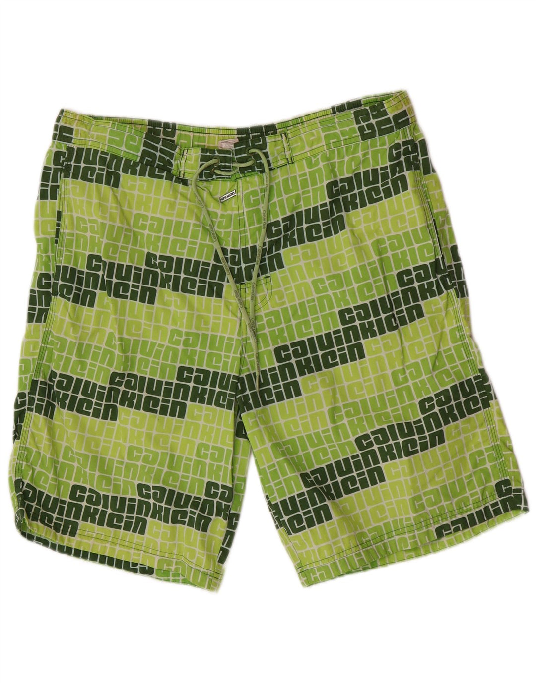 Calções de banho masculinos Calvin Klein Graphic grande nylon verde