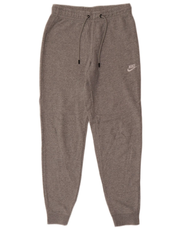 Calça de treino feminina Nike Joggers UK 8 pequena cinza manchada de algodão