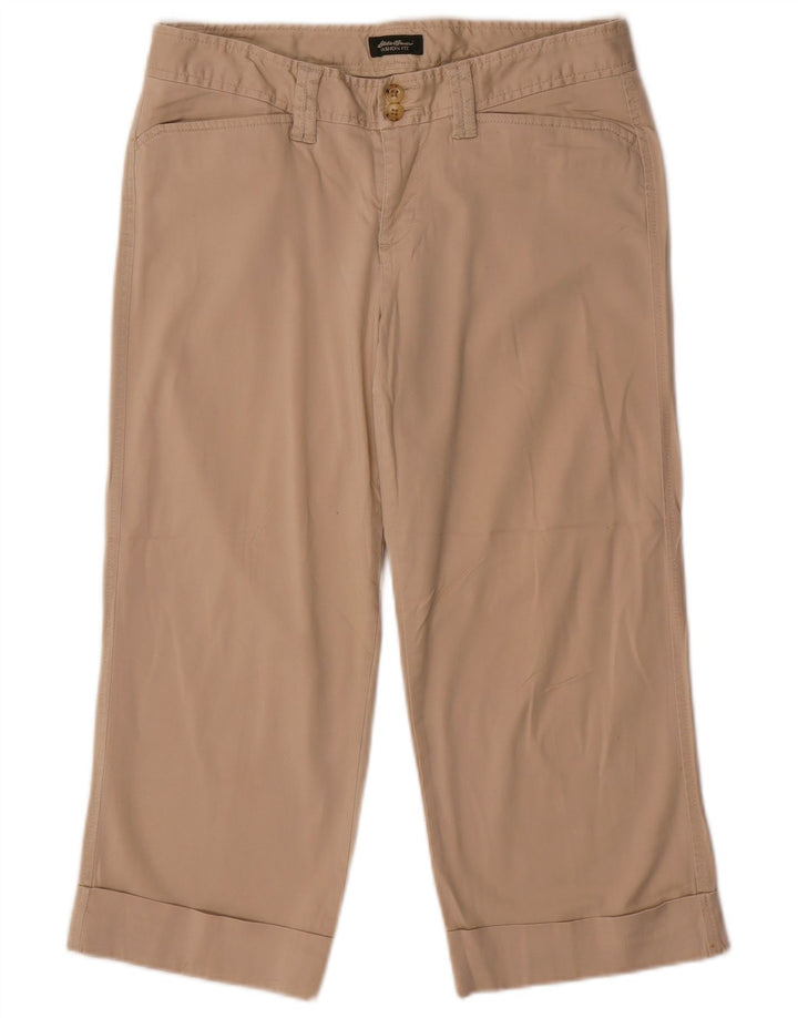 EDDIE BAUER Calça feminina Vashon Fit Capri EUA 6 Médio W32 L21 Bege