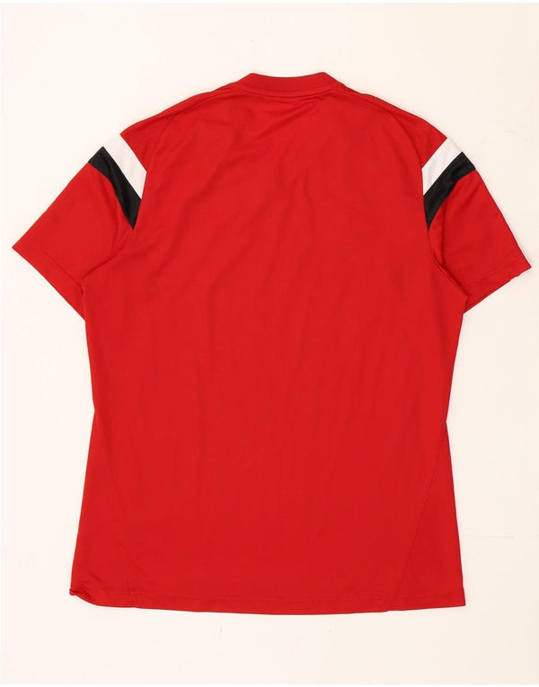Adidas Mens Climacool Camiseta Top Grande Vermelho Colorblock Poliéster