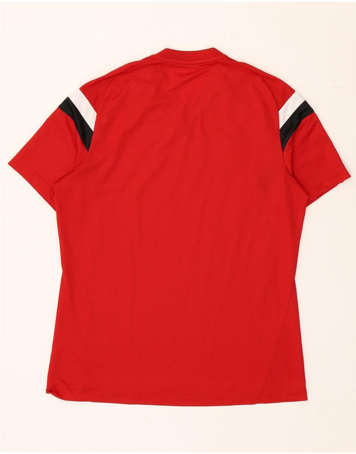 Adidas Mens Climacool Camiseta Top Grande Vermelho Colorblock Poliéster