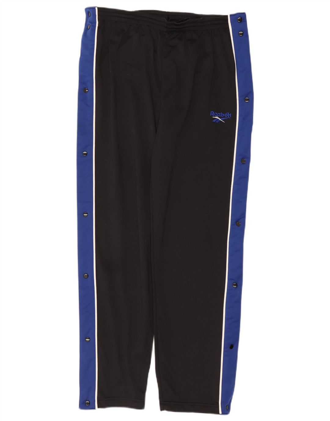 Calça de treino masculina Reebok pequena preta colorblock poliéster