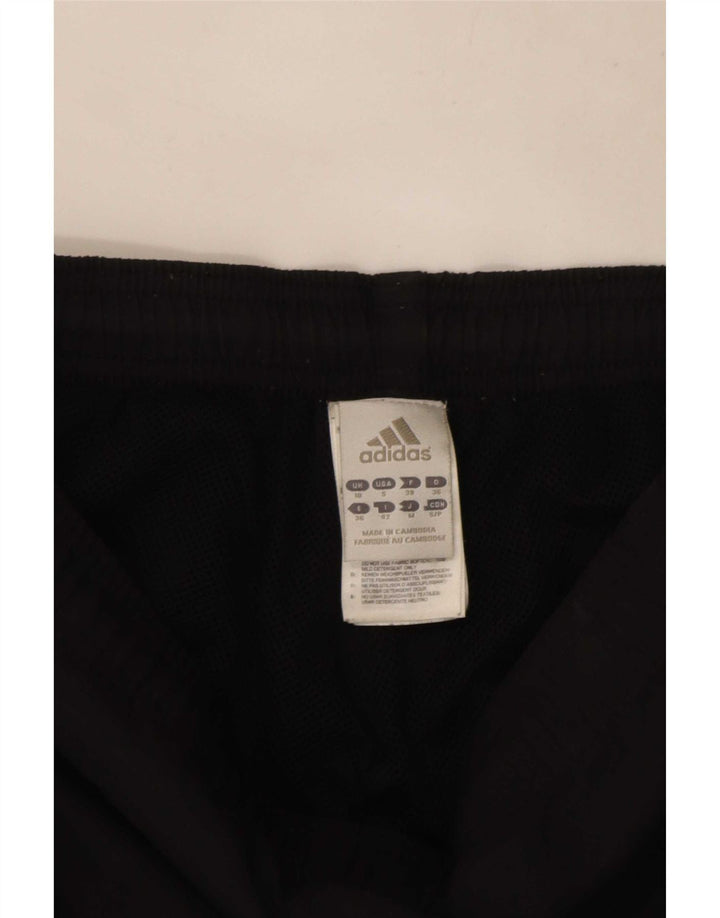 Adidas Womens Capri Calças De Treino UK 10 Pequeno Poliéster Preto