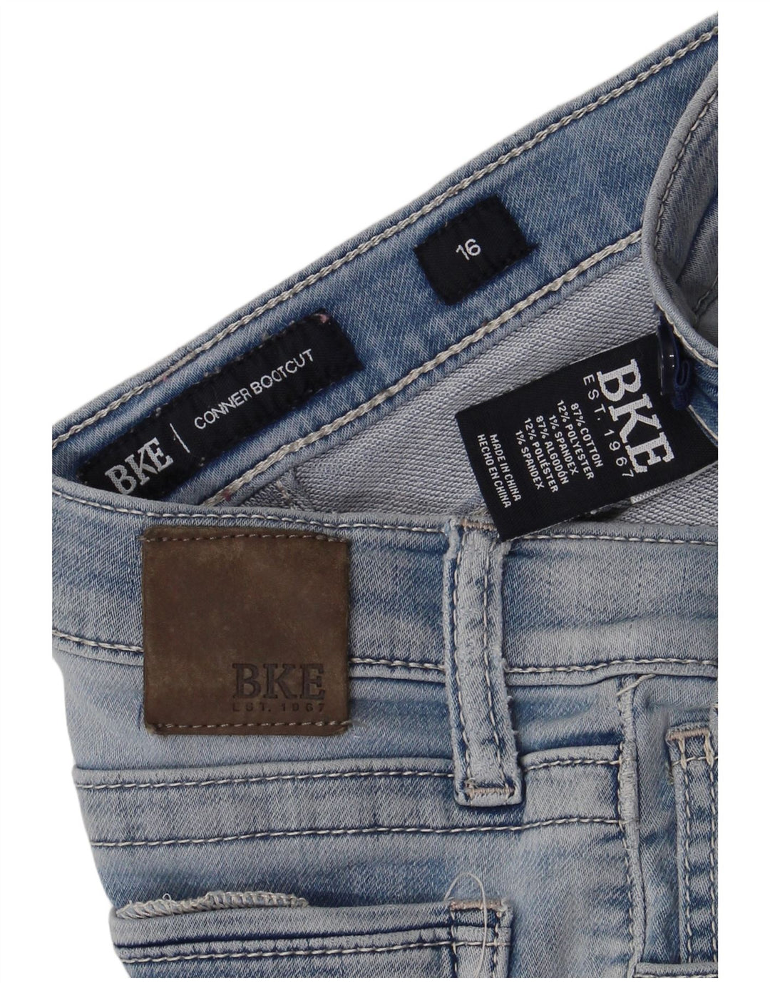 Jeans BKE Boys Conner Bootcut 15-16 anos W28 L28 Azul Algodão