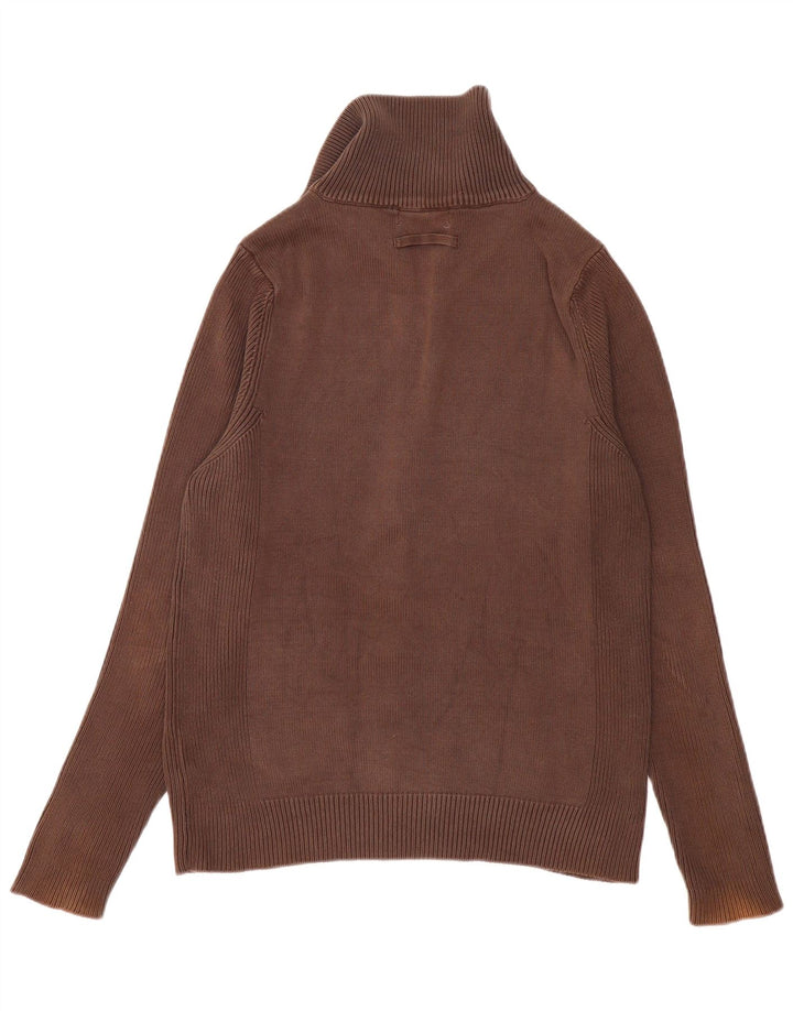 Suéter cardigã masculino Zara grande algodão marrom