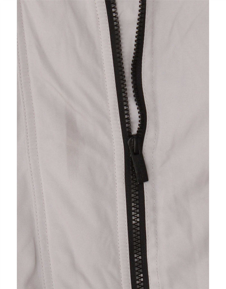 Jaqueta de chuva com capuz feminina Superdry UK 12 poliéster cinza médio