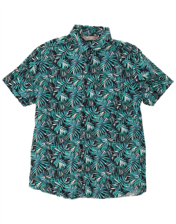 Camisa masculina de manga curta Mountain Warehouse média turquesa floral havaiana