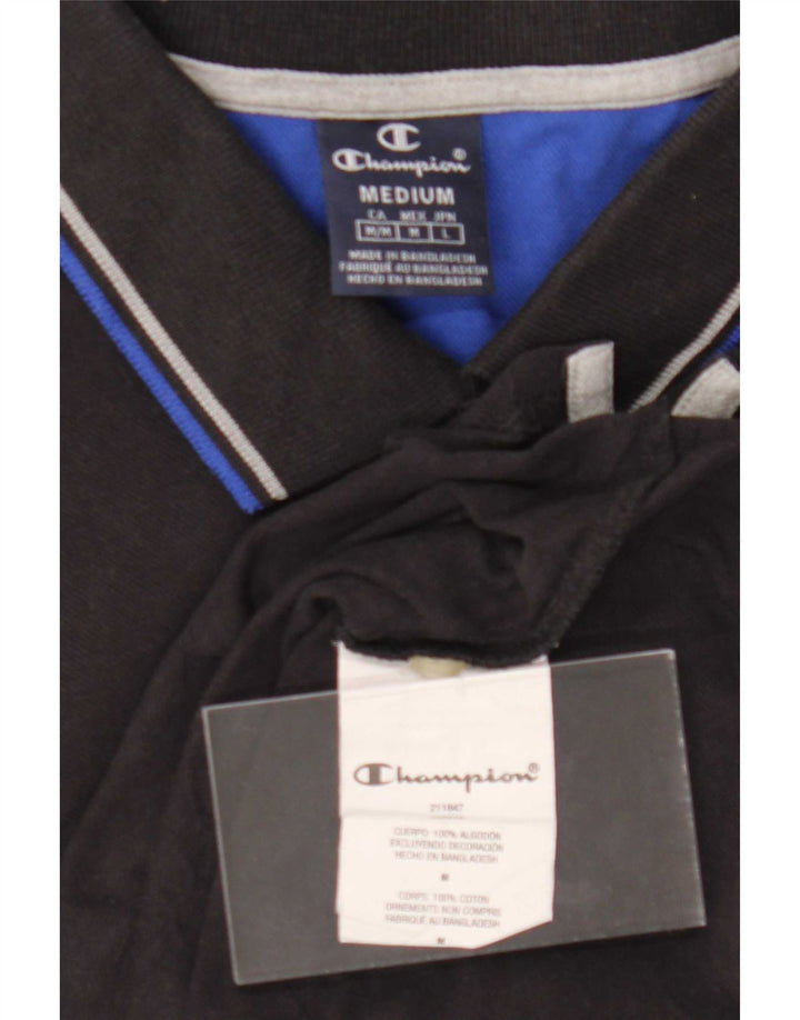 Camisa polo masculina Champion de algodão preto médio