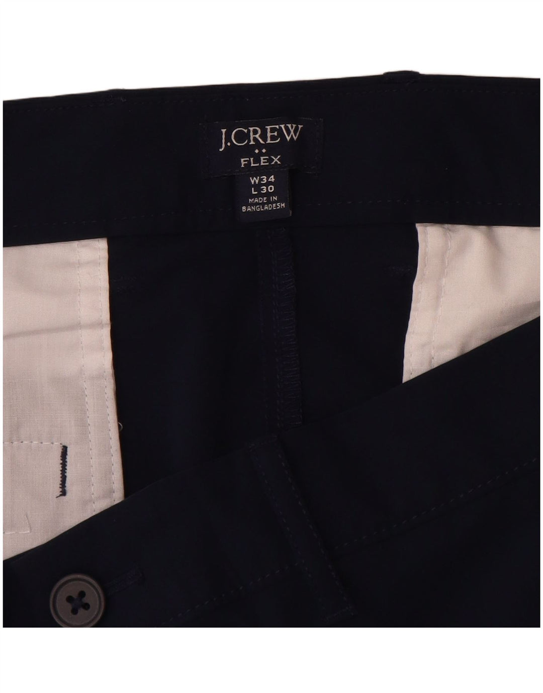 J. Crew Calça masculina Flex Slim Chino W34 L30 Poliéster azul marinho