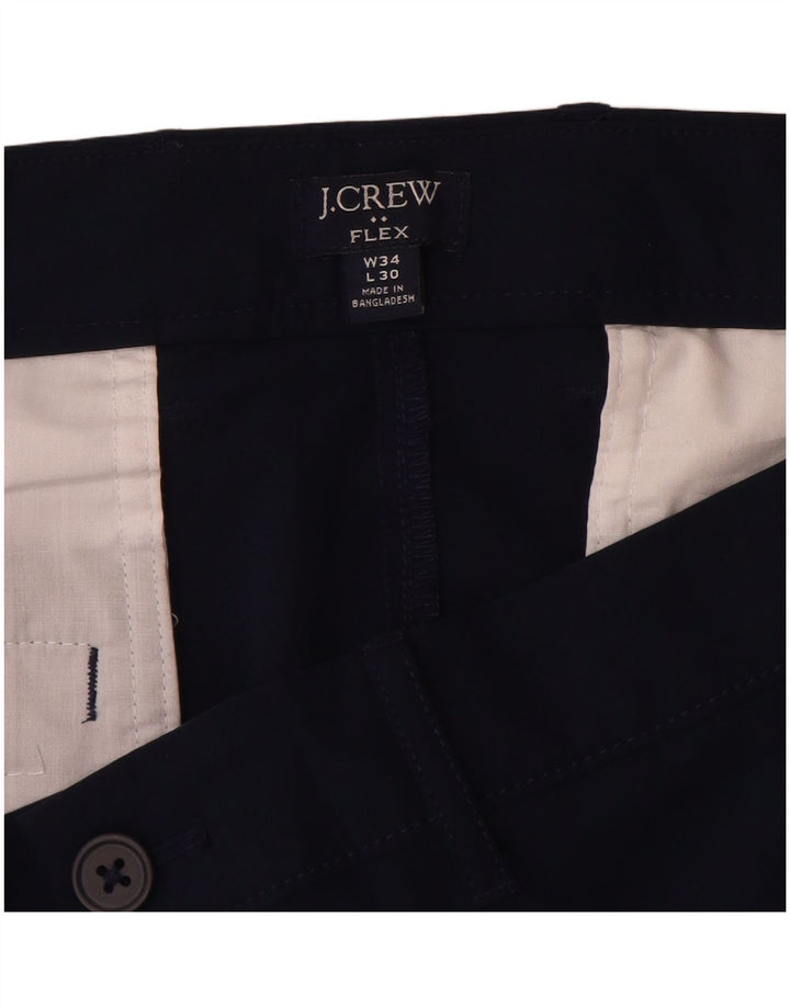 J. Crew Calça masculina Flex Slim Chino W34 L30 Poliéster azul marinho