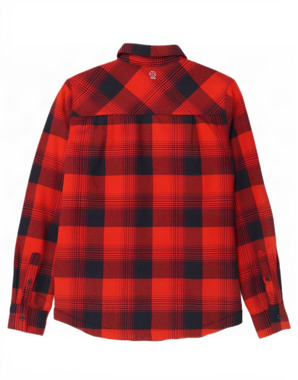 Camisa Wrangler feminina de flanela sherpa regular fit Reino Unido 6 XS algodão xadrez vermelho