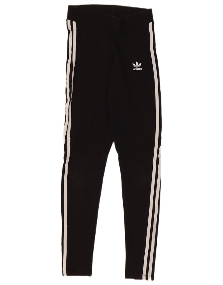 ADIDAS Womens Leggings UK 10 Small Black Cotton