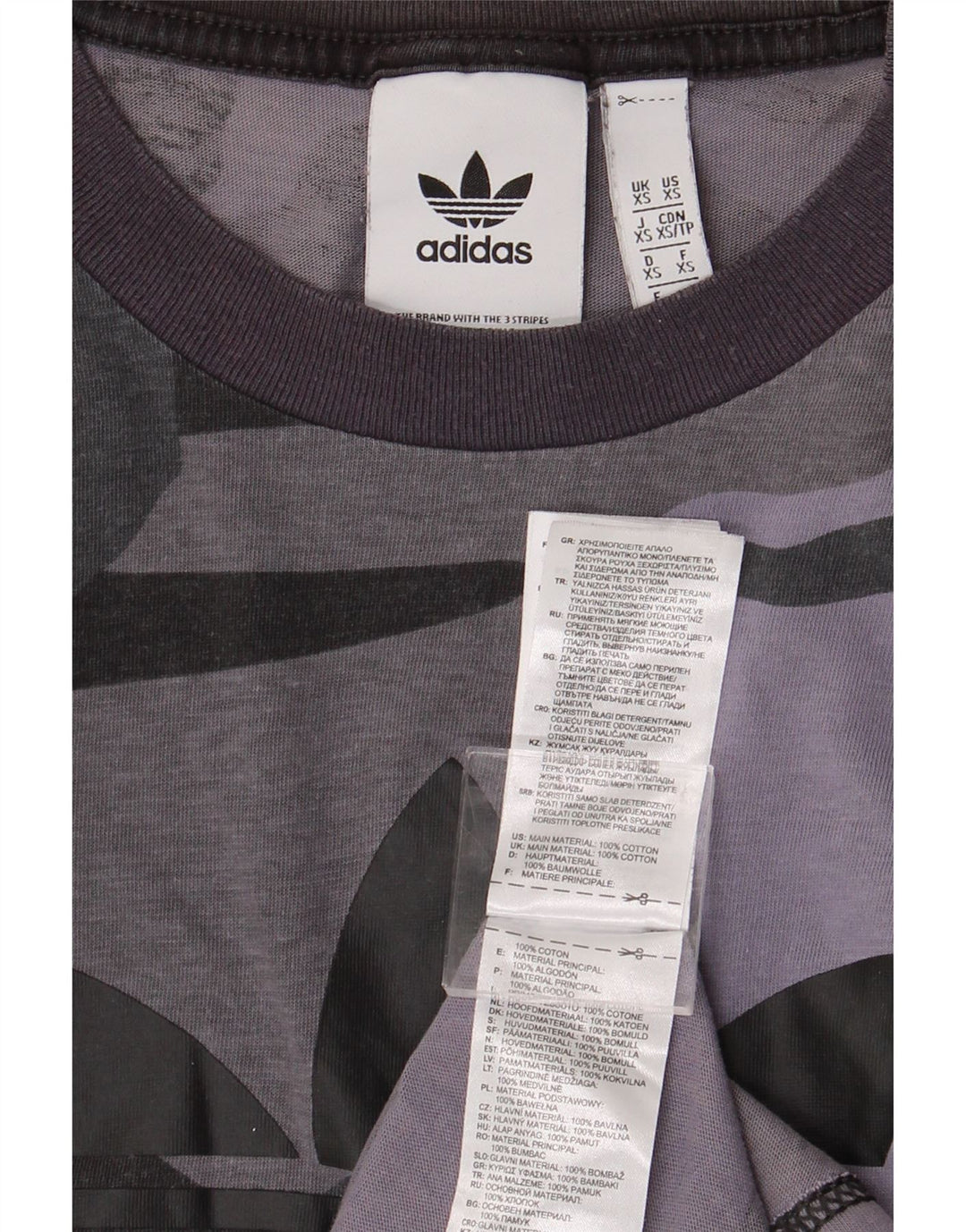 ADIDAS Mens Graphic T-Shirt Top XS Cinza Camuflagem Algodão