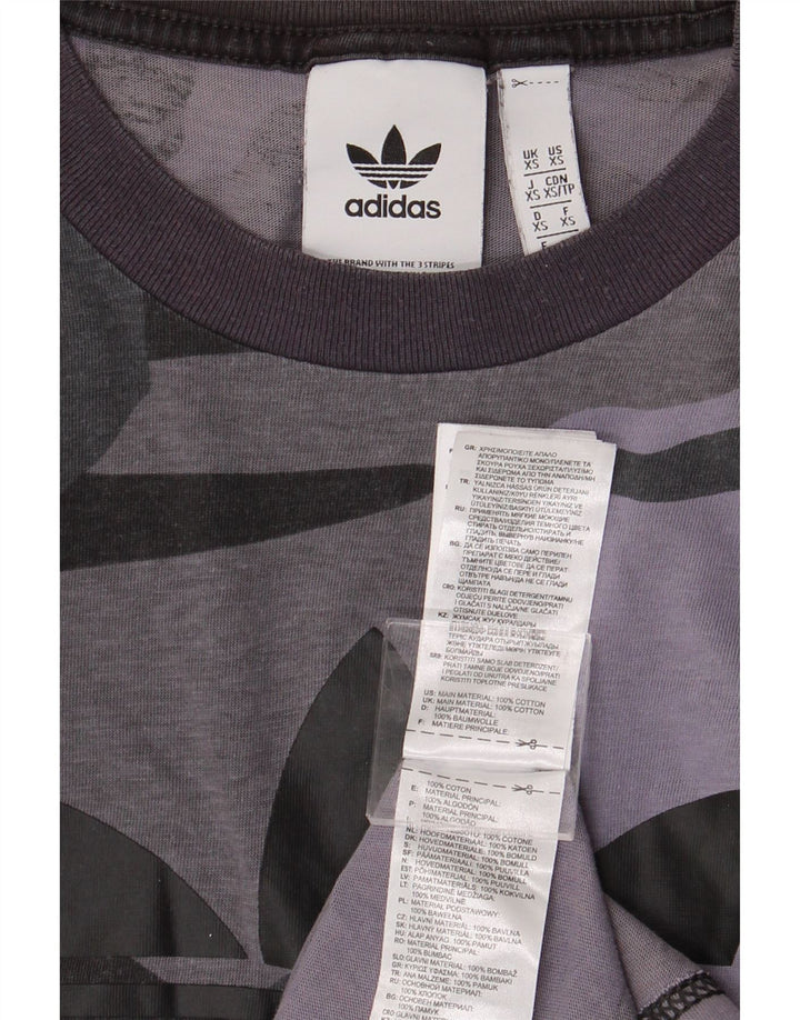 ADIDAS Mens Graphic T-Shirt Top XS Cinza Camuflagem Algodão