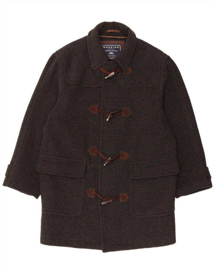 Rodrigo Mens Loose Fit Duffle Coat IT 48 Médio Lã Preta