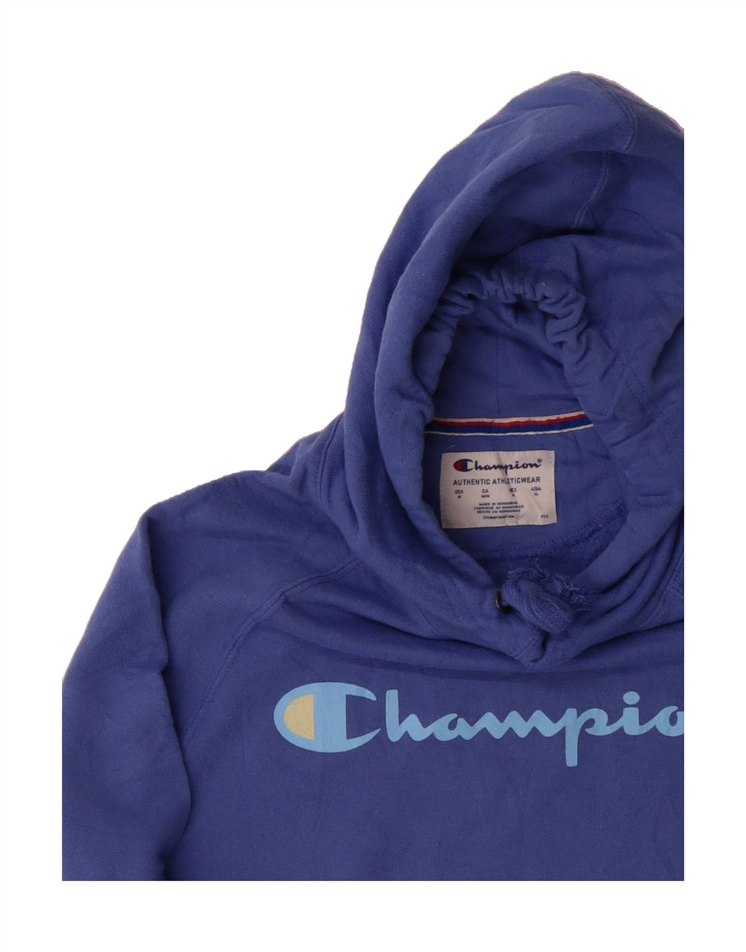 CHAMPION Womens Graphic Hoodie Jumper UK 14 Medium Purple Vintage Champion and Second-Hand Champion from Messina Hembry 
