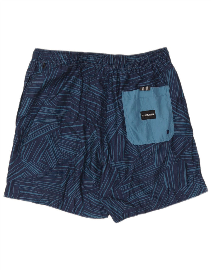Shorts de natação masculino Quiksilver XL azul marinho poliéster geométrico