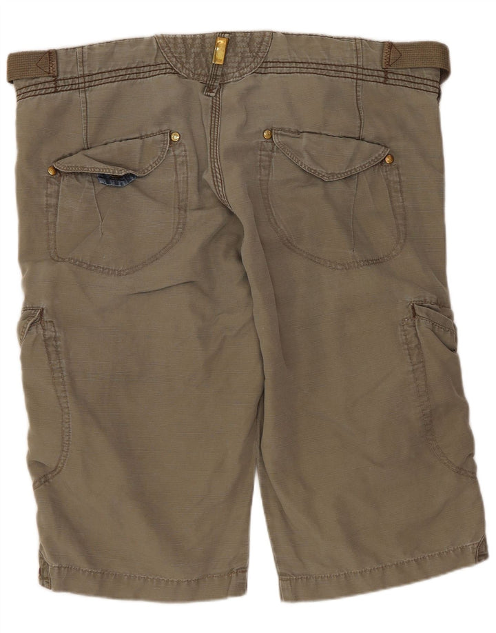 Lee Womens Cenn Cargo Shorts W34 Grande Algodão Cáqui