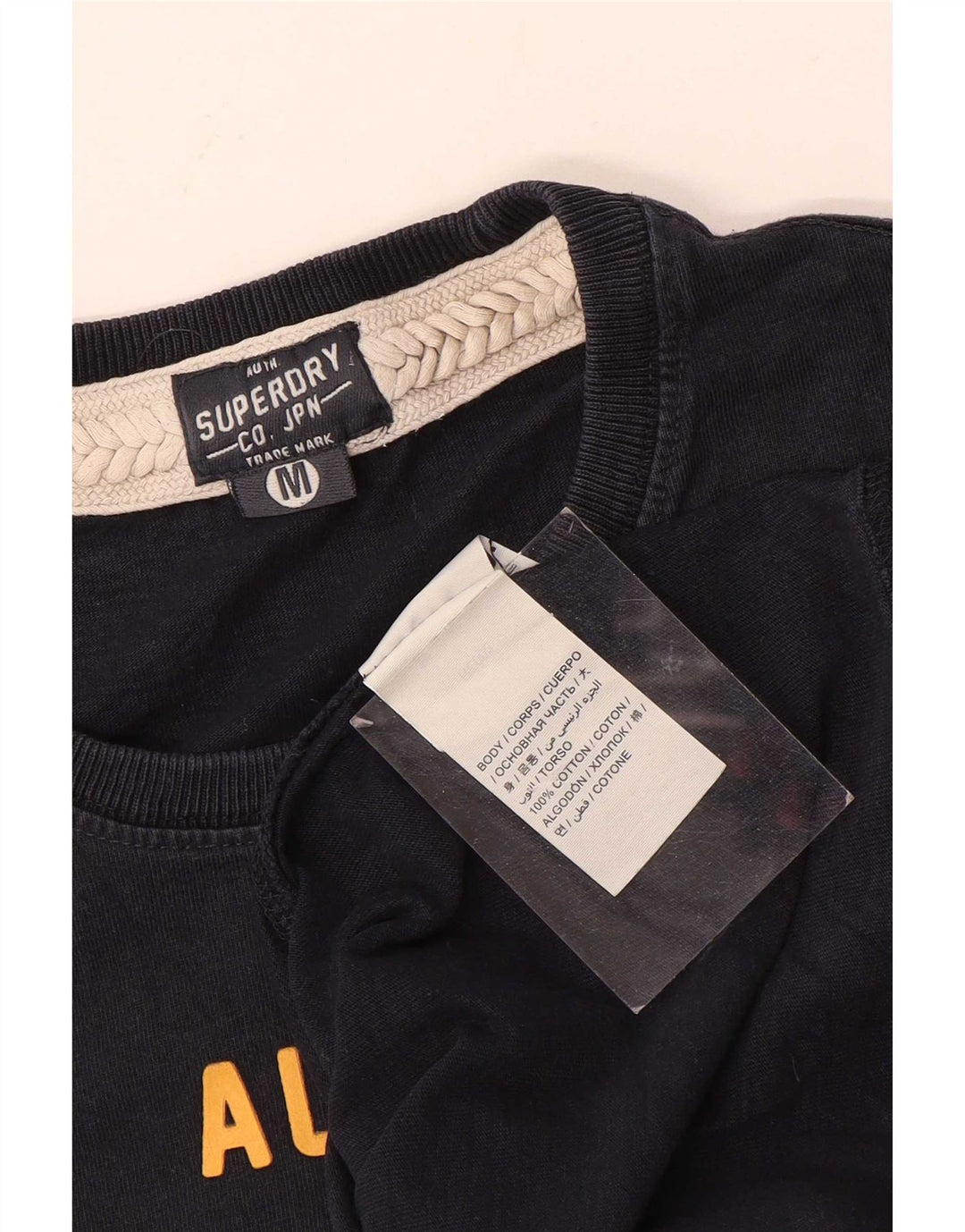 Camiseta gráfica masculina Superdry Top médio algodão preto