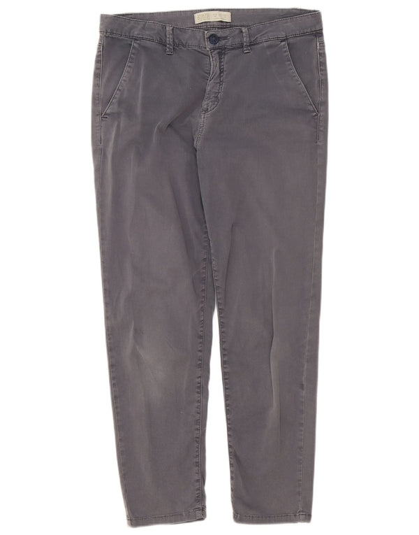 Calça Chino Reta Feminina Zara EU 36 XS W26 L26 Cinza